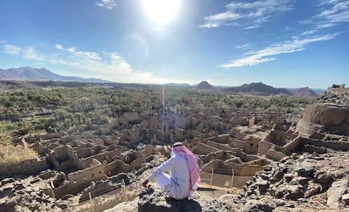 Vue générale de l’oasis de Khaybar. © R. Crassard