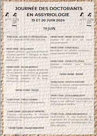 Affiche journées de doctorants en assyriologie 2024