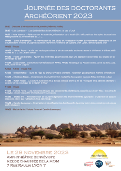 Affiche journée doctorants Archéorient 2023