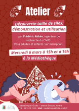 Affiche atelier taille de silex Ecully